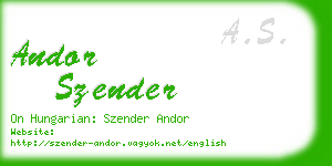 andor szender business card